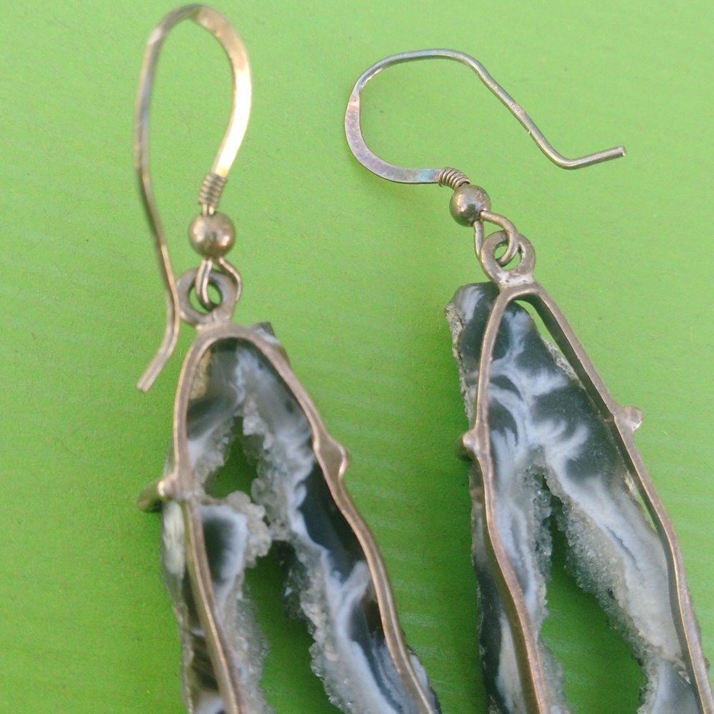 925 Solid Sterling Silver & Amethyst Stone Earrin… - image 4